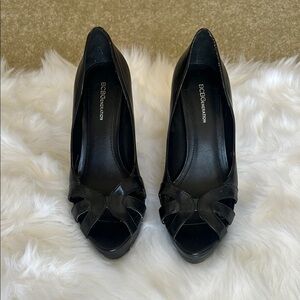 BCBGeneration Black Peep-Toe Heels